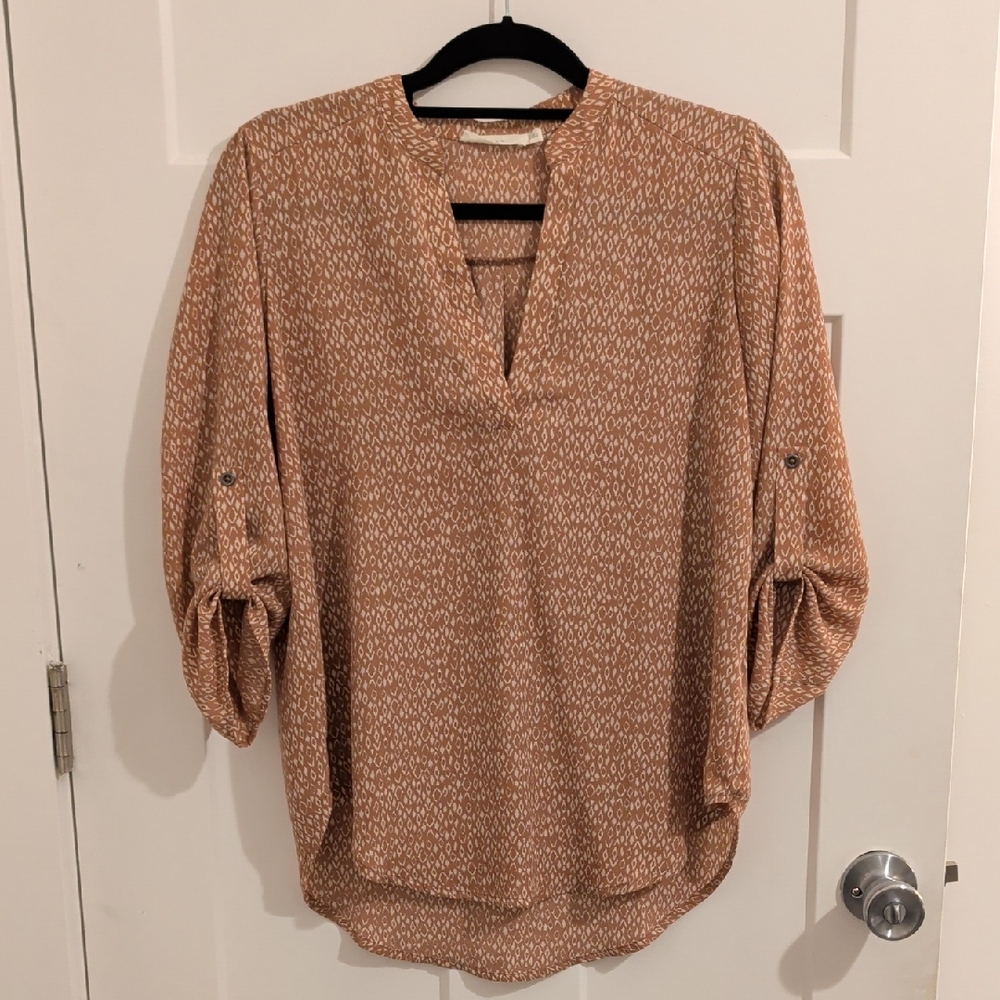 Lush Women's Brown Patterned Blouse